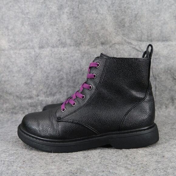 Art Class Shoes Kids 5 Boots Combat Biker Classic Lace Up Zip Black Casual Girls - Picture 5 of 16
